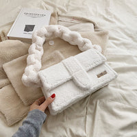 Thumbnail for Bag Woman New Senior Texture Plush One Shoulder Small Square Bag