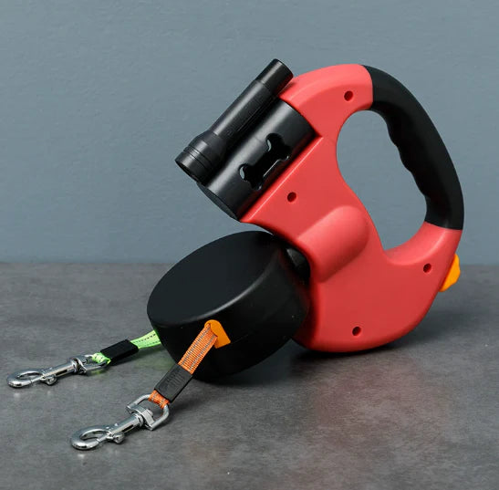 dual retractable dog leash