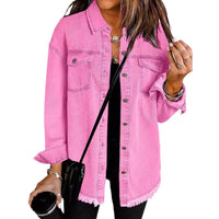 Thumbnail for Chic Distressed Denim Jacket