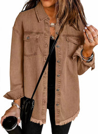 Thumbnail for Chic Distressed Denim Jacket