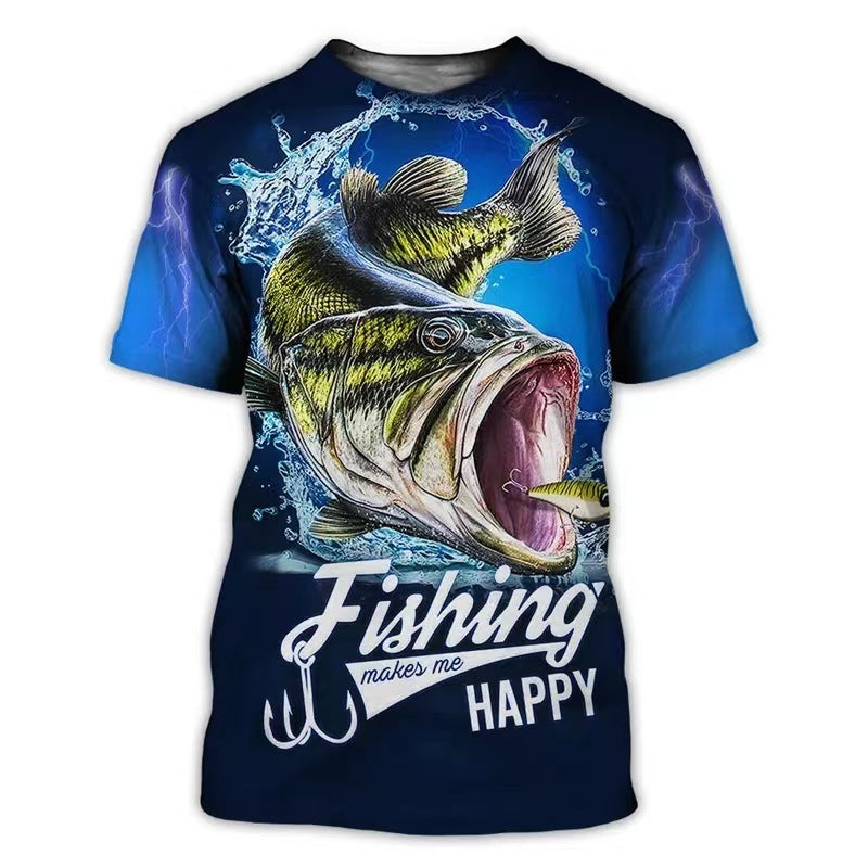 Fishing Pattern Printed Shirt