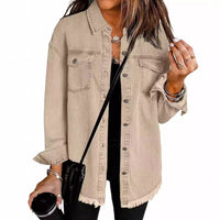 Thumbnail for Chic Distressed Denim Jacket