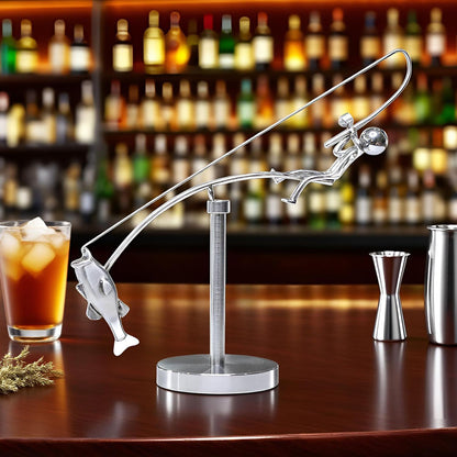 balanced fisherman sculpture