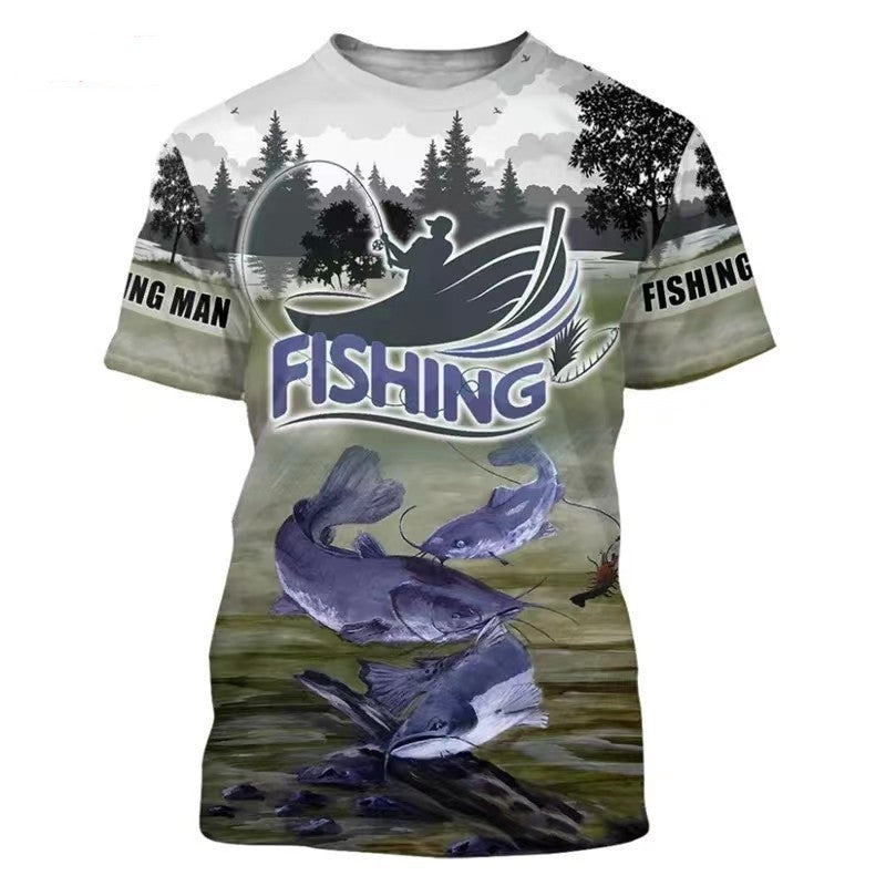 Fishing Pattern Printed Shirt