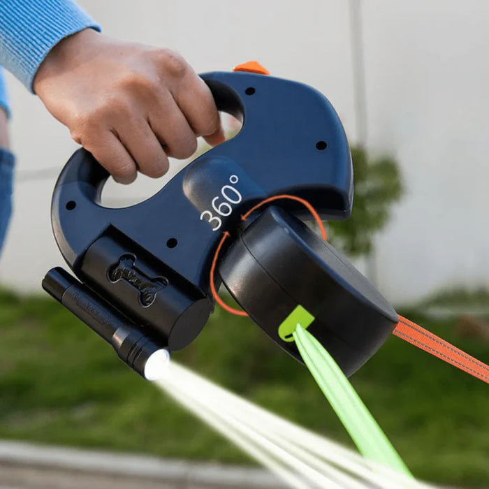 dual retractable dog leash