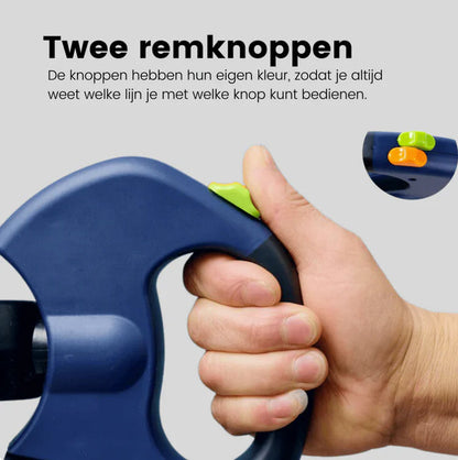 dual retractable dog leash