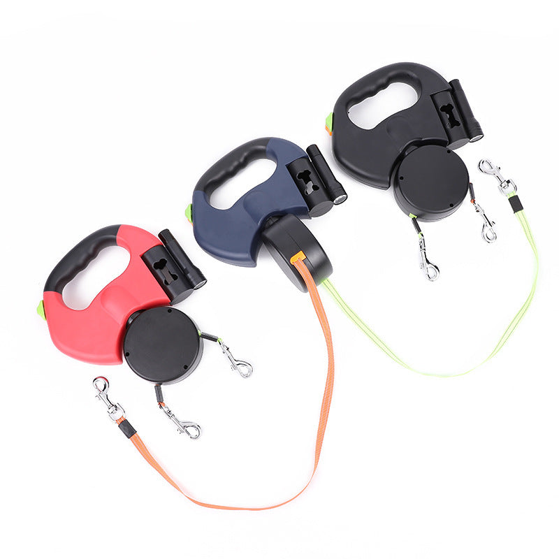 dual retractable dog leash