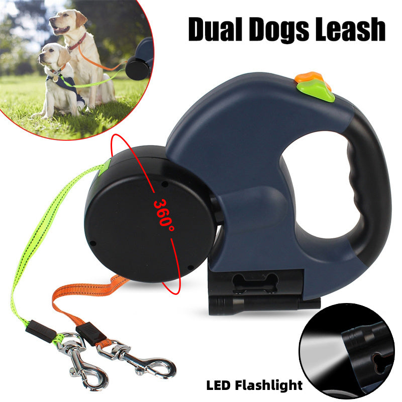 dual retractable dog leash