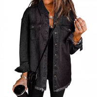 Thumbnail for Chic Distressed Denim Jacket