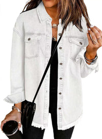 Thumbnail for Chic Distressed Denim Jacket