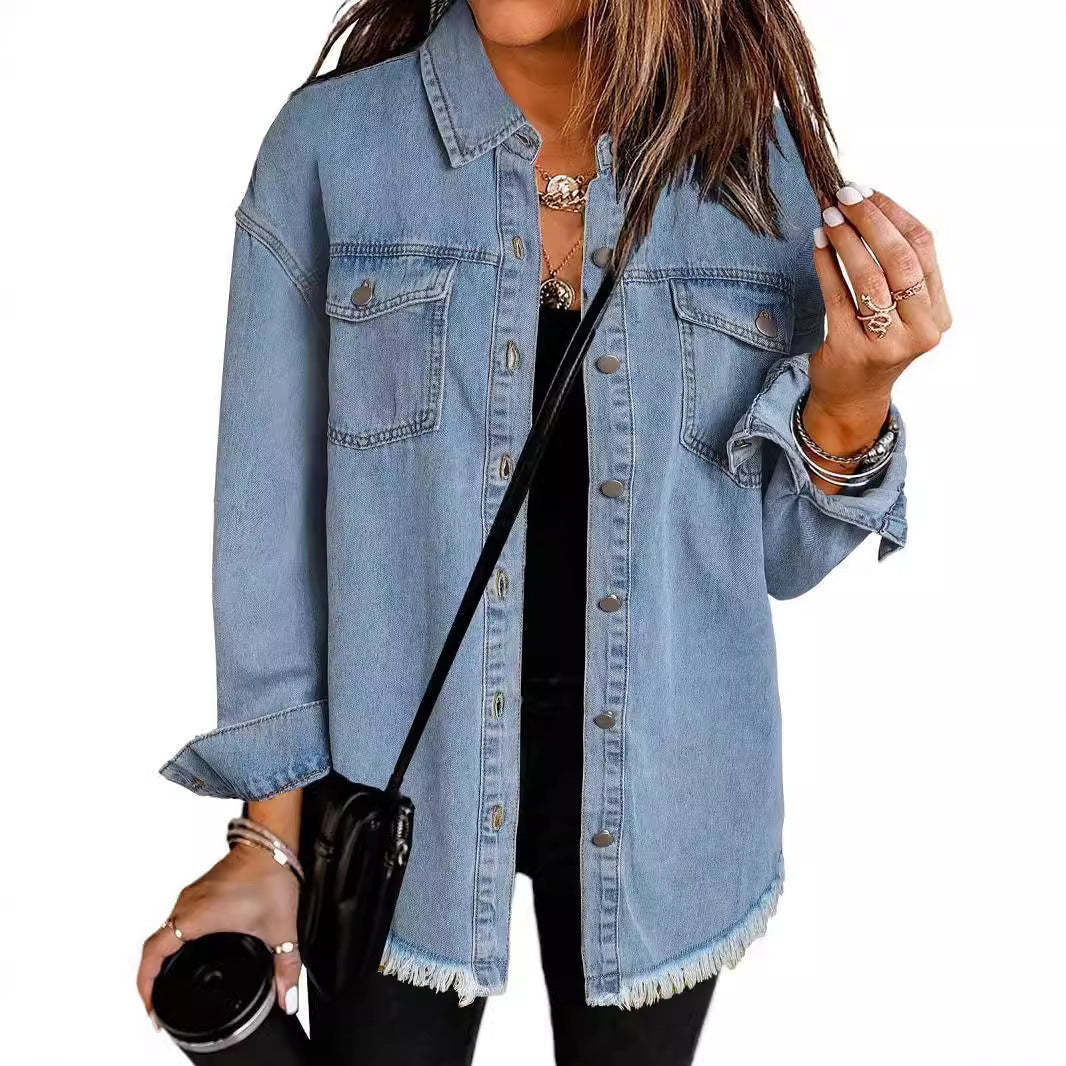 Chic Distressed Denim Jacket