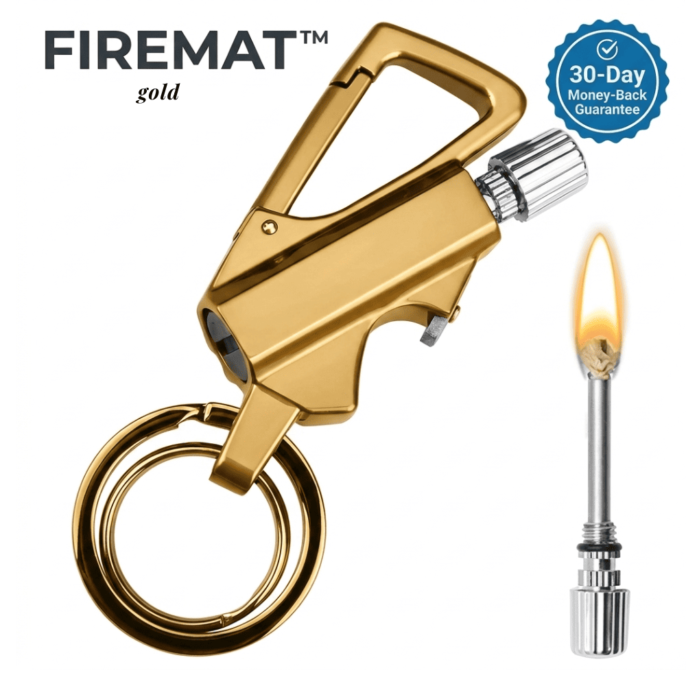 FIREMAT™ Gold Edition Permanent Match Lighter with 30-Day Money-Back Guarantee.