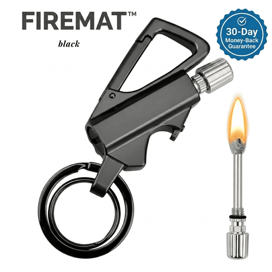 FIREMAT™ Midnight Black Edition Matte Finish Keychain Lighter for Everyday Carry.