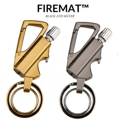 FIREMAT™ Official Silver Permanent Match Lighter with Integrated Carabiner.
